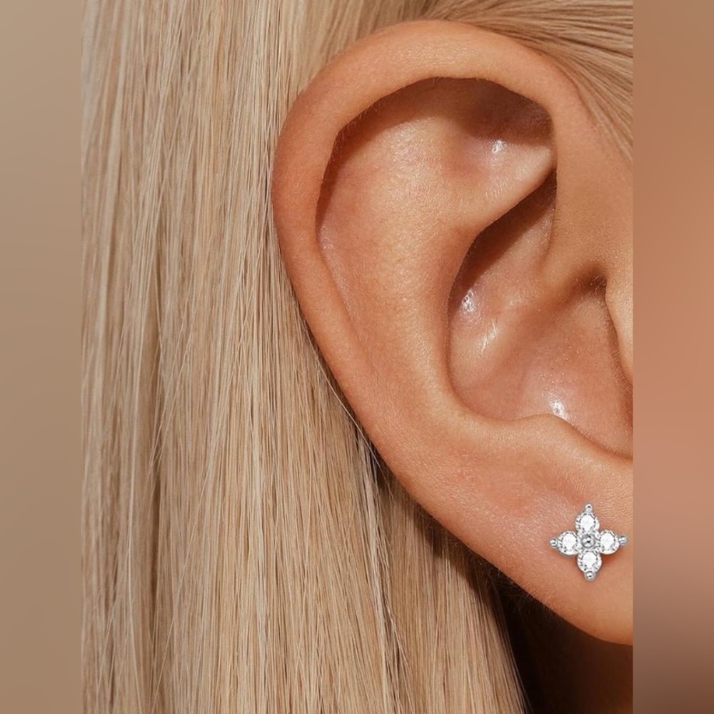 #19 Sterling Silver Stud Earrings - Picture 2 of 4